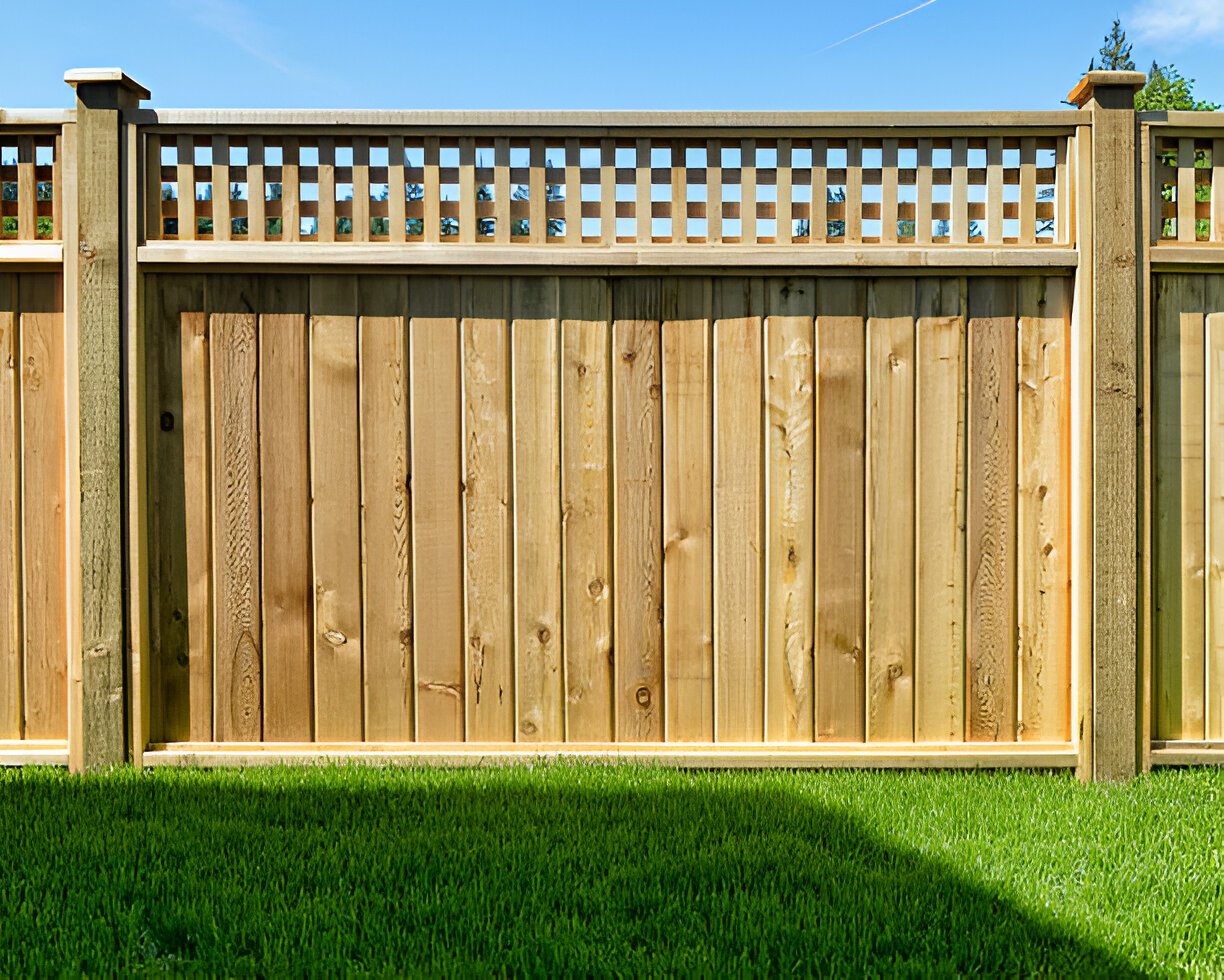 fence panel placed in a yard